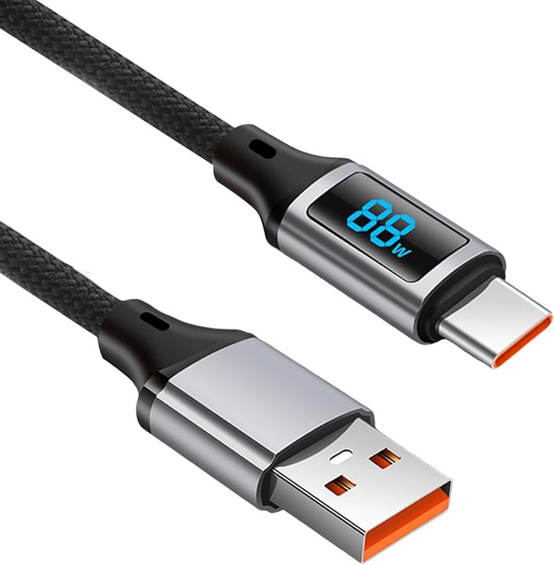USB C Cable 60W Fast Charging Nylon Braided with LED Power Display for Laptop Phone Tablet - Image 5